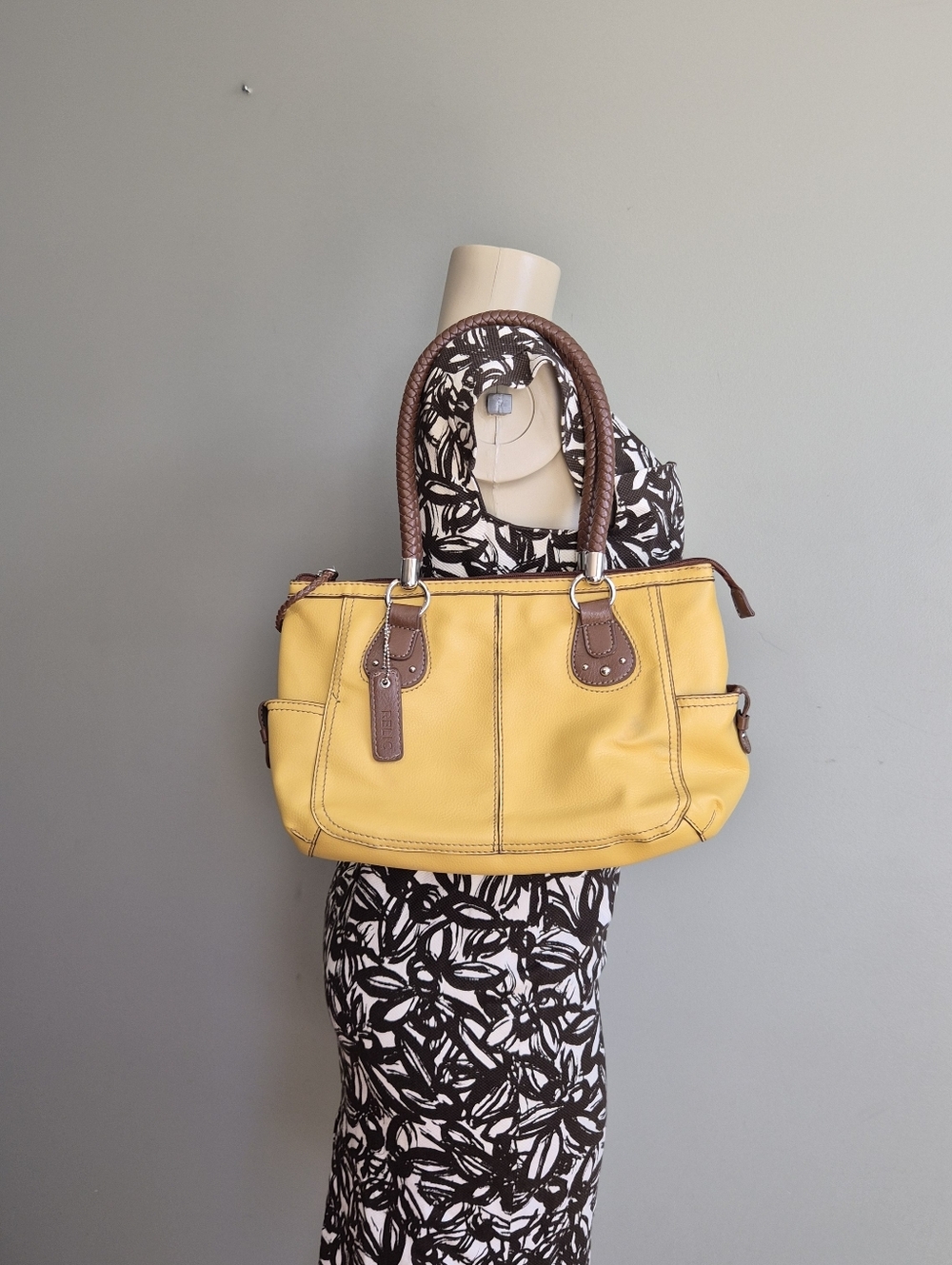 RELIC Shoulder Bag Purse Brown Yellow Vintage